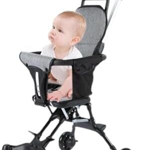Mimoqk Toddler Stroller, Lightweight & Portable, Bi-Directional Seat, Sun Canopy, Smooth Maneuverability, Easy Fold, Black, Stroller, Travel