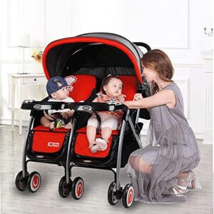 SRDCAIM 3 In 1 Twin Baby Stroller, Double Stroller, Lightweight Travel Stroller, foldable stroller, side by side double stroller, Compact Fold with Tray, Recline, Storage, stroller for 2 kids
