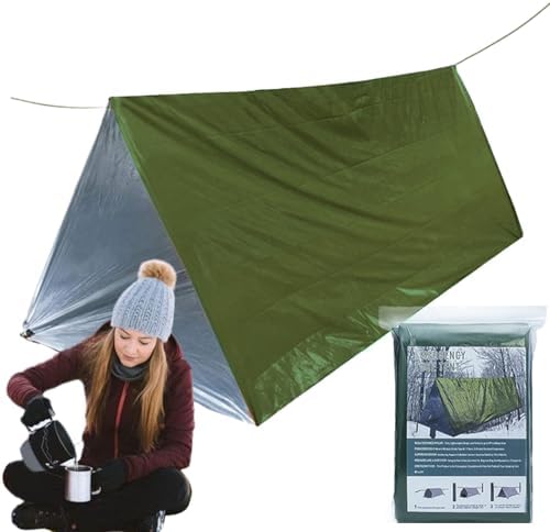 Bexdug Shelter Survival Tent - Survival Shelter Life Tent - Lightweight Windproof Waterproof Lifesaving Gear, Tarp Sleeping Bag Thermal Sack Blanket for Hiking