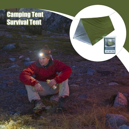 Bexdug Shelter Survival Tent - Survival Shelter Life Tent - Lightweight Windproof Waterproof Lifesaving Gear, Tarp Sleeping Bag Thermal Sack Blanket for Hiking - Image 2