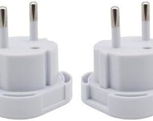 Double Dragon EU Travel Plug Adapter | UK 3 PIN to European 2 PIN Plug Converter Type C, E, F for Spain, France, Italy, Portugal, Germany, Greece, Sweden, Norway, Poland, Denmark, Finland (Pack of 2)