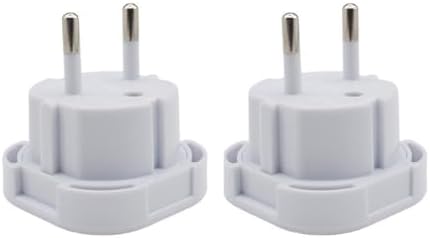 Double Dragon EU Travel Plug Adapter | UK 3 PIN to European 2 PIN Plug Converter Type C, E, F for Spain, France, Italy, Portugal, Germany, Greece, Sweden, Norway, Poland, Denmark, Finland (Pack of 2)
