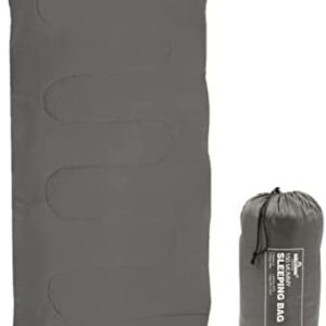 Camping Envelope Single Sleeping Bag / 2 Season Insulation/Light & Portable with Carry Sack/Double Layer Interior/Water Resistant