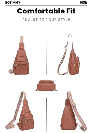 Botimmy Sling Bag for Women Crossbody Purse Vegan Leather Fanny Packs Chest Bag with Adjustable Wide Strap for Travel Anti Theft - Image 7
