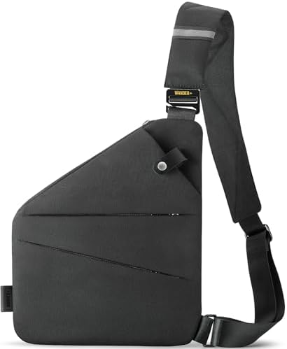 WANDER PLUS® Anti Theft Crossbody Travel Bag for Women Men, Multi-Pocket Crossbody Bag, Slim Sling Bag with Adjustable Strap