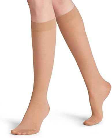 FALKE Lufthansa Travel & Comfort Women's Energize 30 DEN Knee-High Pop Socks Sheer Transparent Strong Compression Improved Blood Circulation Ideal For Long Trips Sitting Fine Soft Yarn 1 Pair