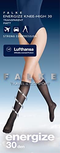 FALKE Lufthansa Travel & Comfort Women's Energize 30 DEN Knee-High Pop Socks Sheer Transparent Strong Compression Improved Blood Circulation Ideal For Long Trips Sitting Fine Soft Yarn 1 Pair - Image 5