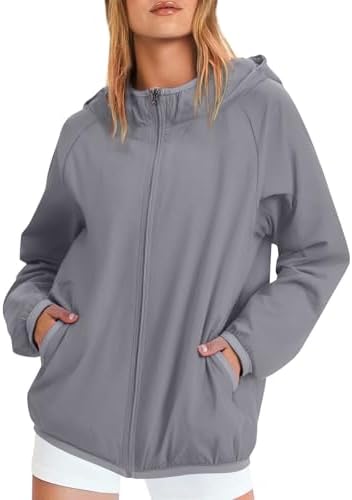 Ladies Zip Up Hoodies, Lightweight Windproof Portable Raincoats for Women Quick Dry Two Pockets Packable Rain Jacket for Ladies Suitable Outdoor Travel Hiking Camping Black S-4XL - Image 3