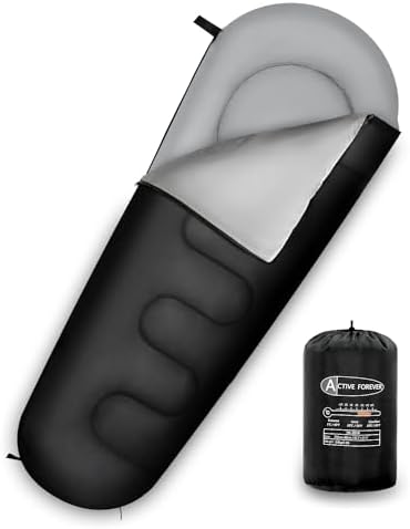 ACTIVE FOREVER Sleeping Bags - 3 Seasons Mummy Sleeping Bag for Adults & Kids, Lightweight with Compact Bag for Camping, Hiking, Backpacking, Travel, Outdoor