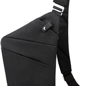 CHAMAIR Anti Theft Crossbody Bag - Women's & Men's Travel Chest Sling Bag for Work & Outdoor (Black, Right Shoulder)