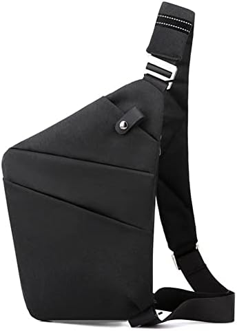 CHAMAIR Anti Theft Crossbody Bag - Women's & Men's Travel Chest Sling Bag for Work & Outdoor (Black, Right Shoulder)