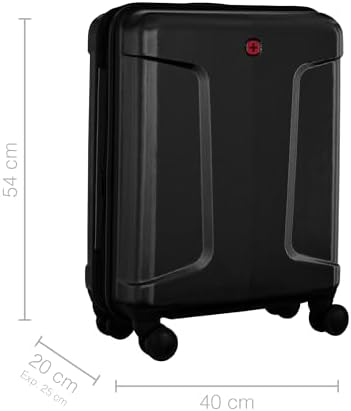 WENGER Legacy Carry-On Hardside Case, Hand Luggage, Trolley, 39 (44) l, Women Men, Business Travel Holiday, Black, 610865 - Image 2