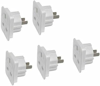 High Grade - [5 PACK] Travel Plug Converts UK Plug to USA (Flat) Plug - Works in USA/China/Japan/Thailand/Vietnam/Australia/Malaysia/Maldives/Mexico and More