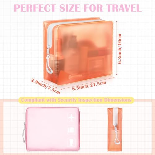 Locmeo 8 Pack Clear Leak-proof Travel Toiletry Bags TSA Approved Frosted Cosmetic Makeup Bags with Zipper for Women Men Travel Organizer Airport Security - Image 2