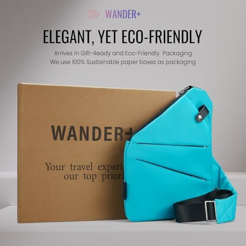 WANDER PLUS® Anti Theft Crossbody Travel Bag for Women Men, Multi-Pocket Crossbody Bag, Slim Sling Bag with Adjustable Strap - Image 7