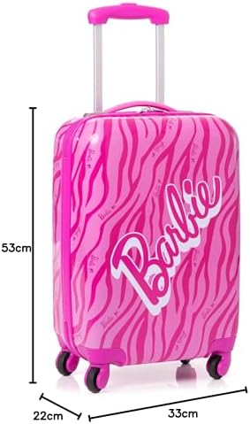 Barbie Suitcase for All Ages | Pink Small, Medium Or Large Options Luggage Bag with Extendable Handle | Doll Logo Hard Cover Carry On Trolley Cabin Case | Fun Travel Accessory Gift for Kids & Adults - Image 10