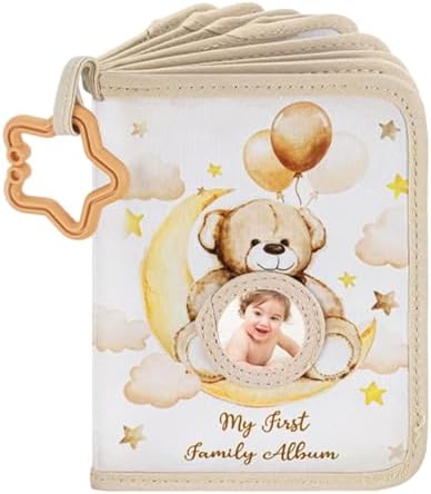 Family Album, Baby Pictures, Soft Pages Safe Corners Lightweight Build Memory Keeper, First Album for Home, Bedroom, Travel, Cribs, Strollers 7.3x5.5 Inches