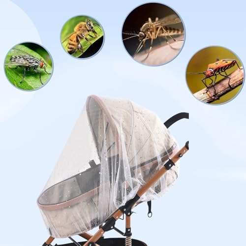 Bexdug Net For Crib - Stroller Mesh Cover | 2X Full Coverage Lightweight Portable Sun Protection For Outdoor Strolling Nursery Crib Car Travel Backpacking Hiking Balcony - Image 5