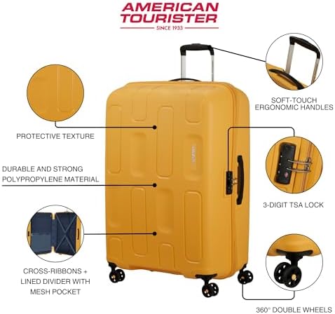 American Tourister Ellipso - Spinner S, Hand Luggage, 55 cm, 32 L, Yellow (Banana Cream) - Image 2