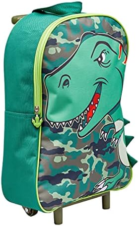 HTUK Dinosaur Wheeled Bag Dinosaur Suitcase for Boys, Kids Trolley Hand Luggage with 2 Wheels, Practical Carry On Suitcase, Children Toddlers Travel Bag Gifts for Boys Dinosaur Trolley - Image 2