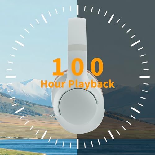 Active Noise Cancelling Headphones with Microphone - 100H Playtime, Wireless Headphones Bluetooth with Deep Bass, Foldable Comfort Over Ear Headphone Wireless for Travel, Work, Commute, Brown - Image 4
