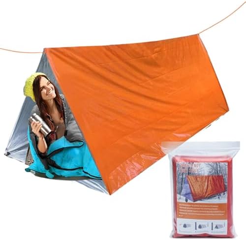 Uhngw Tube Tent Survival Shelter - 2-Person Outdoor Camping Tent | Lightweight Windproof Waterproof Lifesaving Gear, Tarp Sleeping Bag Thermal Sack Blanket for Hiking - Image 8