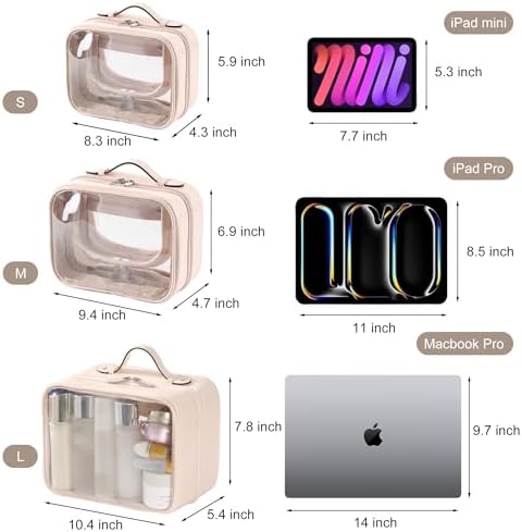 Linpr TSA Approved Toiletry Bag, Pink, S, Simple - Image 4