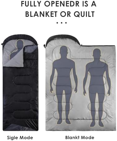 Sleeping Bags for Adults Backpacking Lightweight Waterproof- Cold Weather Sleeping Bag for Girls Boys Mens for Warm Camping Hiking Outdoor Travel Hunting with Compression Bags - Image 4