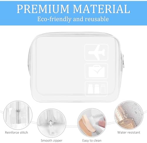 sogiv TSA Approved Toiletry Bag, White, Claer - Image 2