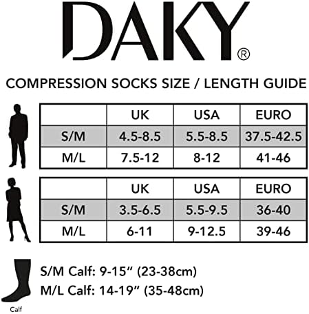 DAKY Compression Socks for Men Women - Athletic, Hiking, Walking, Running, Sports - Travel, Flight, Pregnancy Socks - 3 Pack - Image 4