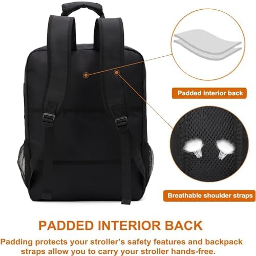 YANHUAKEKE Stroller Travel Bag Compatible with GB Pockit and GB Pockit Air Plus All Terrain, Lightweight Stroller Travel Backpack for Airplane(Black), Black-1, Practical Travel Bag - Image 6