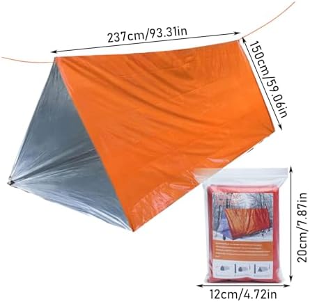 Uhngw Tube Tent Survival Shelter - 2-Person Outdoor Camping Tent | Lightweight Windproof Waterproof Lifesaving Gear, Tarp Sleeping Bag Thermal Sack Blanket for Hiking - Image 6