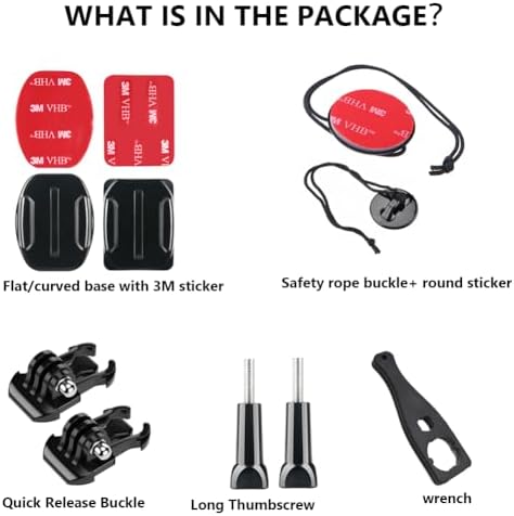 YHTSPORT Helmet Adhesive Mounts Kit Flat and Curved, 26 Pcs Helmet Mounting Accessories for Gopro, 3M Sticky Pads + Adhesive Buckle Mount Screw Accessories for Gopro and Other Action Camera - Image 7