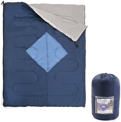 Out There! Double Envelope Sleeping Bag Lightweight Polyester Adult Sleeping Bag