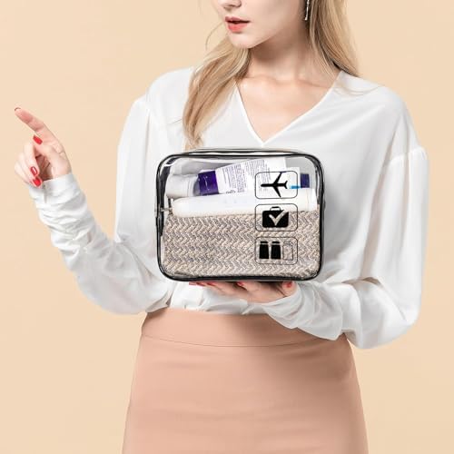 Clear Travel Toiletries Bag, 2 Pcs TSA Approved Toiletry Bag with Zippers Travel Accessories Portable PVC Waterproof Travel Wash Bags Cosmetic Makeup Bags for Family, Women and Men - Image 6