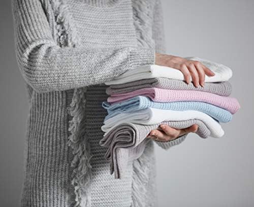 Bloomsbury Mill - Cellular Blankets Baby - Soft 100% Organic Cotton Baby Blanket - Pack of 2 - Essentials For Newborn - Ideal for Cot Bed, Travel, Car Seat, Pram, Moses Basket - White 75x95cm - Image 8
