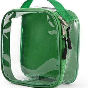 fiezkaa Quart Size Travel Bag TSA Approved 3-1-1 Clear Toiletry Bag, Carry On Liquid Pouch, Green, Clear Tsa Approved Toiletry Bag Quart Size