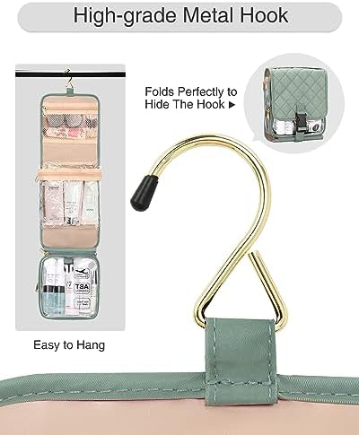 Relavel Travel Toiletry Bag for men women with Detachable TSA Approved Toiletry Bag, Compact Hanging toiletry bag with Small Carry On 3-1-1 Clear Waterproof Travel Bags for Toiletries, B-Green, A - Image 8