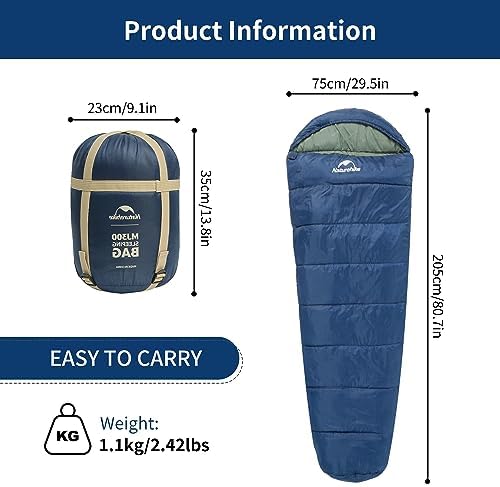 Naturehike Mummy Sleeping Bag Ultra Lightweight for Adults, Warm for 3-4 Season, Waterproof, for Indoor, Camping, Hiking, Mountaineering, Traveling, Backpacking, Festivals, Outdoor - Image 2