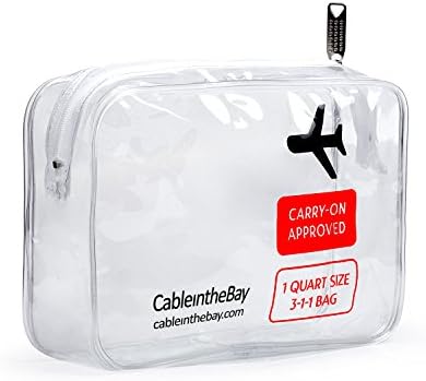 TSA Approved Clear Travel Toiletry Bag | Quart Sized with Zipper | Airport Airline Compliant Bag | Carry-On Luggage Travel Backpack for Liquids/ Bottles| Men's and Women's 3-1-1 Kit | 311 Bag