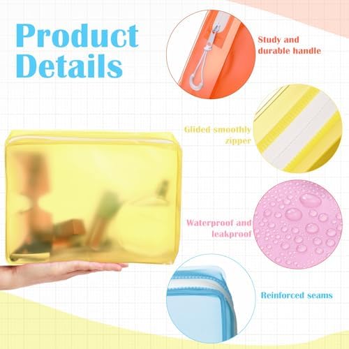 Locmeo 8 Pack Clear Leak-proof Travel Toiletry Bags TSA Approved Frosted Cosmetic Makeup Bags with Zipper for Women Men Travel Organizer Airport Security - Image 3