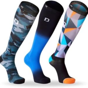 DAKY Compression Socks for Men Women - Athletic, Hiking, Walking, Running, Sports - Travel, Flight, Pregnancy Socks - 3 Pack
