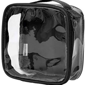 Clear TSA Approved 3-1-1 Travel Toiletry Bag/Transparent See Through Organiser (Black)