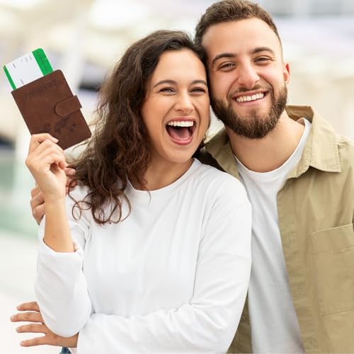 Passport Holder, Waterproof RFID Blocking Passport Holders, PassportS Wallet Cover Case Travel Must Haves Accessories PassportS Book Holders for Women and Men (Pink, Brown) - Image 7