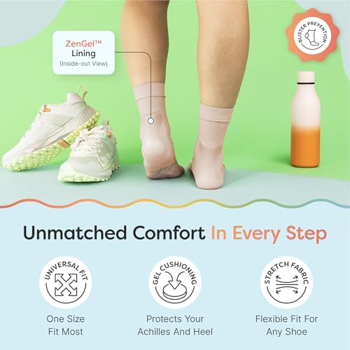 ZenToes Achilles Tendon Heel Protector Compression Padded Sleeve Socks for Bursitis, tendonitis, Tenderness - 1 Pair - Image 4