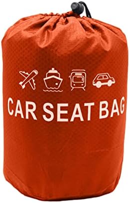 Fowybe Orange Stroller Travel Bag for Air Travel, Extra Large and Durable Cover with Padded Adjustable Backpack Shoulder Straps, Universal Fit, Waterproof and Lightweight, Easy Storage