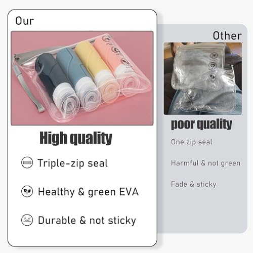 Clear Travel Toiletry Bag - Airport Security Liquids Bags, Airport Liquid Bag 20 x 20cm TSA Approved, Travel Accessories Makeup Bags Holiday Essentials Luggage for Men Women - Image 5