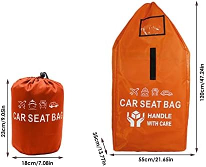 Fowybe Orange Stroller Travel Bag for Air Travel, Extra Large and Durable Cover with Padded Adjustable Backpack Shoulder Straps, Universal Fit, Waterproof and Lightweight, Easy Storage - Image 4