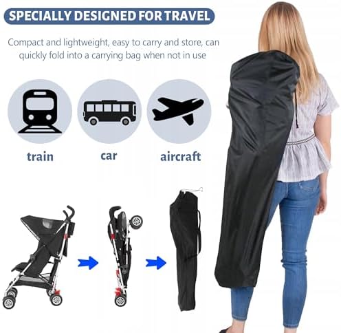 Vierone 1Pcs Stroller Bag Made of Oxford Material Travel Stroller Bag Lightweight Waterproof and Tear Resistant Easy to Carry and Store Stroller Travel Bag Suitable for Most Baby Strollers - Image 4