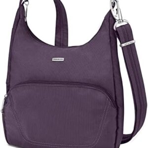 Travelon Anti-Theft Classic Essential Messenger Bag, Purple, 9.75" x 11"H x 2.5", Travelon Anti-Theft Classic Essential Messenger Bag